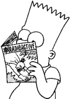 coloriage bart simpson lit une bande dessinee